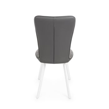 Bílá ocelová židle potažená polyesterem a umělou kůží 2 kusy - Vegeta