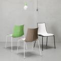 Ocelová židle s polymerovým sedákem Made in Italy 4 kusy - Fedora