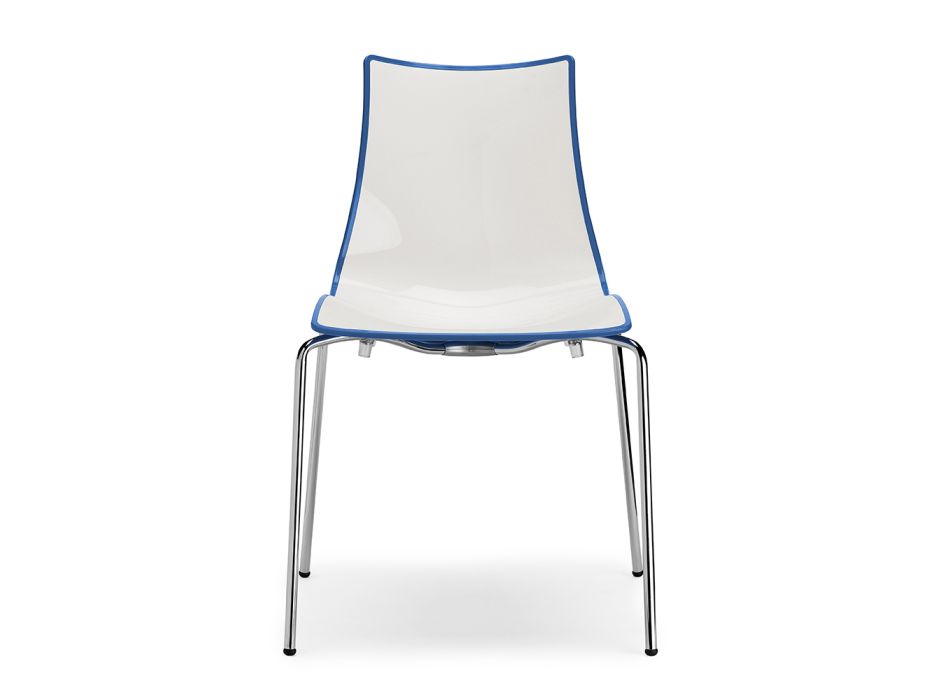 Ocelová židle s polymerovým sedákem Made in Italy 4 kusy - Fedora Viadurini