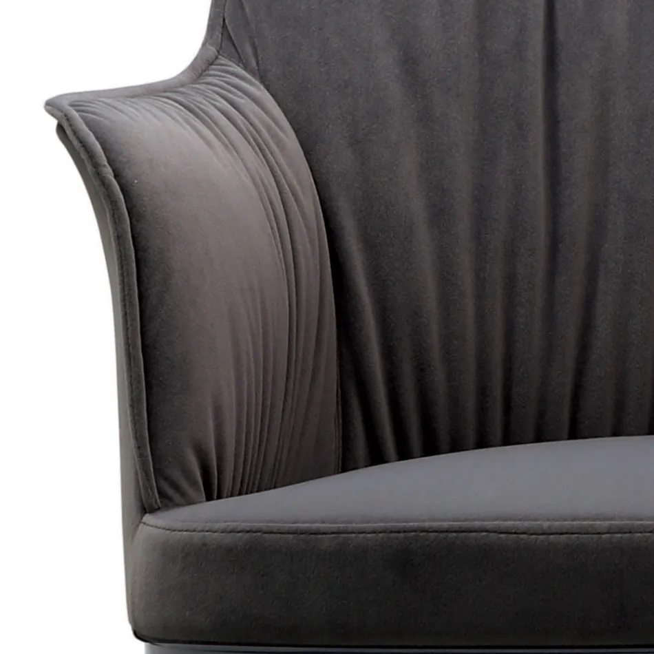 Ocelová židle se sametovým sedákem Made in Italy - Arisa Viadurini