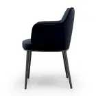 Ocelová židle se sametovým sedákem Made in Italy - Arisa Viadurini