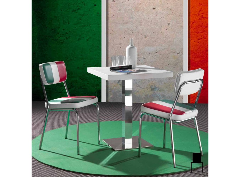 Židle z ekokůže s italskou vlajkou designu Banda Viadurini