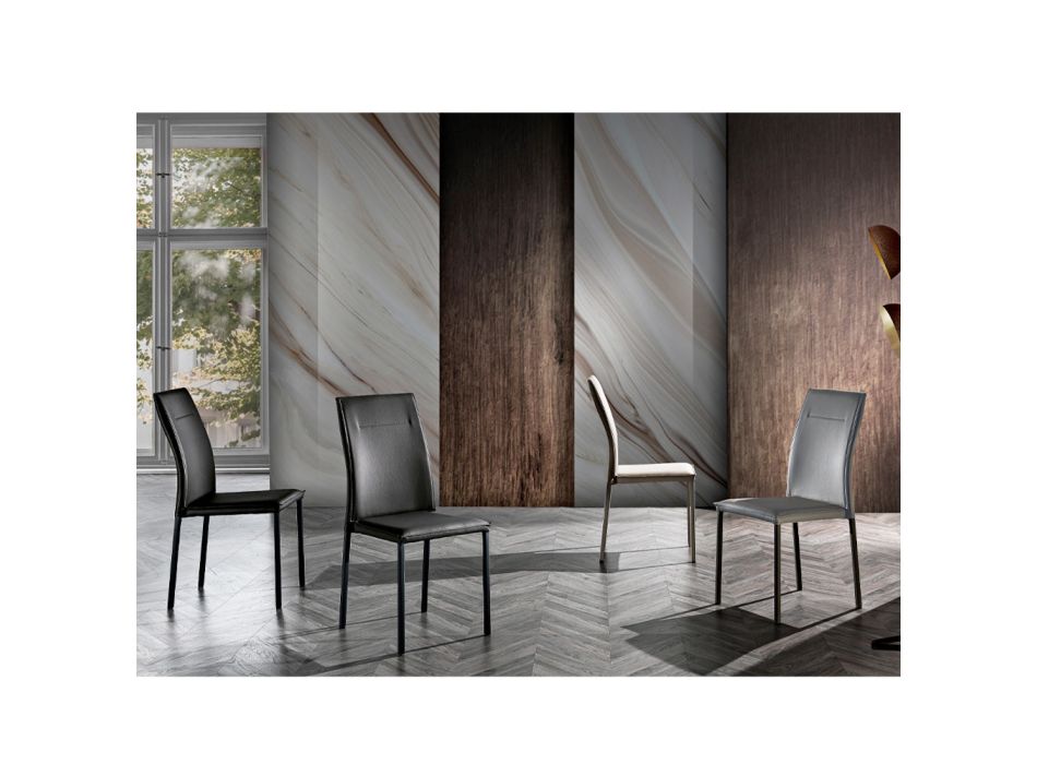 Jídelní židle z umělé kůže Moderní elegantní design - Granger Viadurini