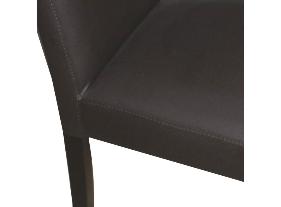 Židle z umělé kůže a lakované bukové nohy Made in Italy - Jesse Viadurini