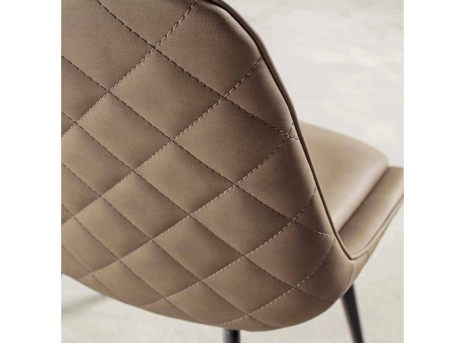 Ekokožená židle Nabuk Effect, kovová konstrukce - Ermes Viadurini
