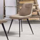 Ekokožená židle Nabuk Effect, kovová konstrukce - Ermes Viadurini