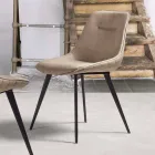 Ekokožená židle Nabuk Effect, kovová konstrukce - Ermes Viadurini