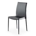 Stohovatelná židle z ekokože s moderním designem, 4dílná hrana - Vaiana