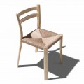 Masivní jasanová židle s ručně tkaným sedadlem Made in Italy - Buri