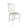 Židle z bílého leštěného dřeva a béžové tkaniny Juma Made in Italy - Diamante