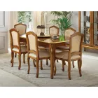 Klasická dřevěná židle s luxusním čalouněním Made in Italy - Majesty Viadurini