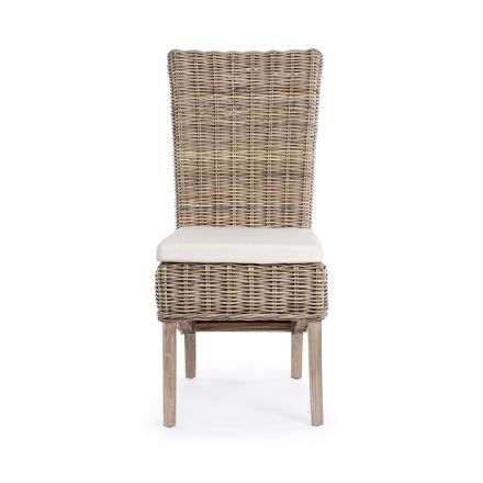 Dřevěná zahradní židle s designovým polštářem pro venkovní použití - Taffi Viadurini