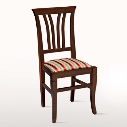 Židle z bukového dřeva a sedák z látky klasického designu - Ornella Viadurini