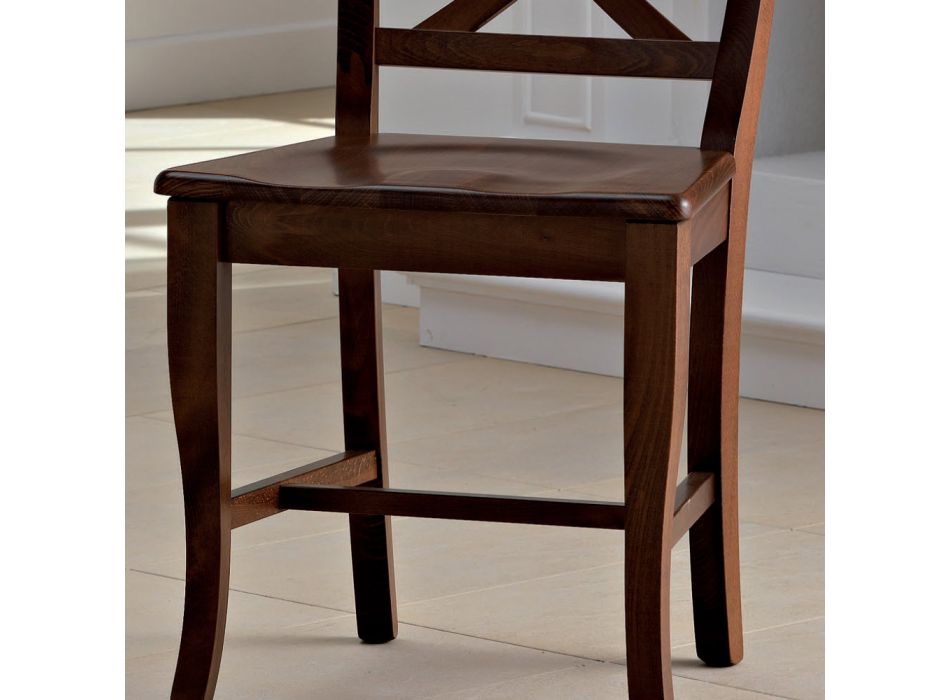 Židle z masivního dřeva Klasický design zkřížené opěradlo - Debussy Viadurini
