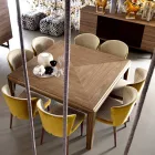 Moderní polstrované masivní dřevěné židle Grilli York vyrobené v Itálii 2 kusy Viadurini