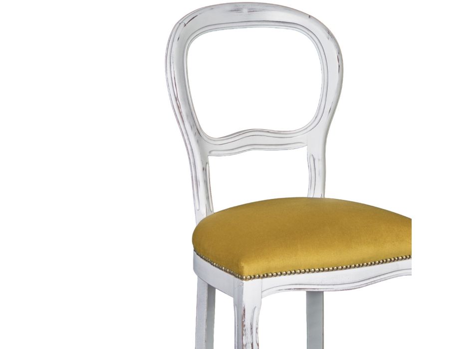 Židle z masivního bukového dřeva, povrchová úprava bílá, Made in Italy - Iron Viadurini