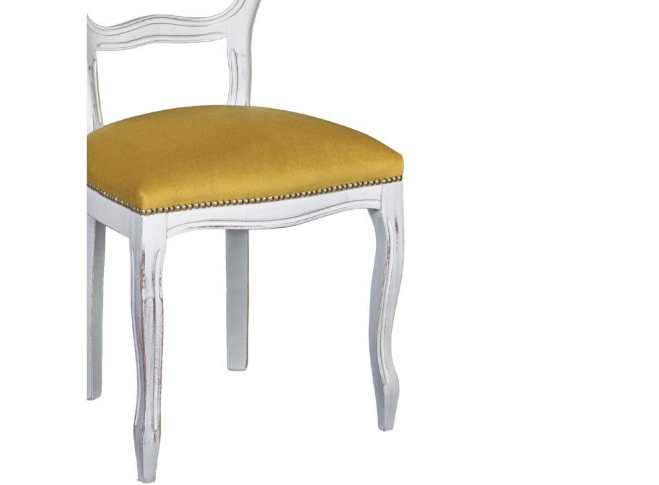 Židle z masivního bukového dřeva, povrchová úprava bílá, Made in Italy - Iron Viadurini