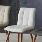 Židle z masivního dřeva čalouněná fialovou ekokůží Viadurini