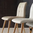 Židle z masivního dřeva čalouněná fialovou ekokůží Viadurini