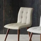 Židle z masivního dřeva čalouněná fialovou ekokůží Viadurini