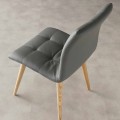 Židle Moderní Designová, čalounění z Ekokože a Dřevěné Nohy - Viola