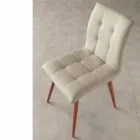 Židle z masivního dřeva čalouněná fialovou ekokůží Viadurini