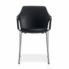 Stohovatelná kovová a polypropylenová židle vyrobená v Itálii, 4 kusy - karamel Viadurini