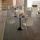 Stohovatelná kovová a polypropylenová židle vyrobená v Itálii, 4 kusy - karamel Viadurini