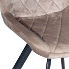 Kovová židle a sametový sedák Made in Italy - Corazon Viadurini