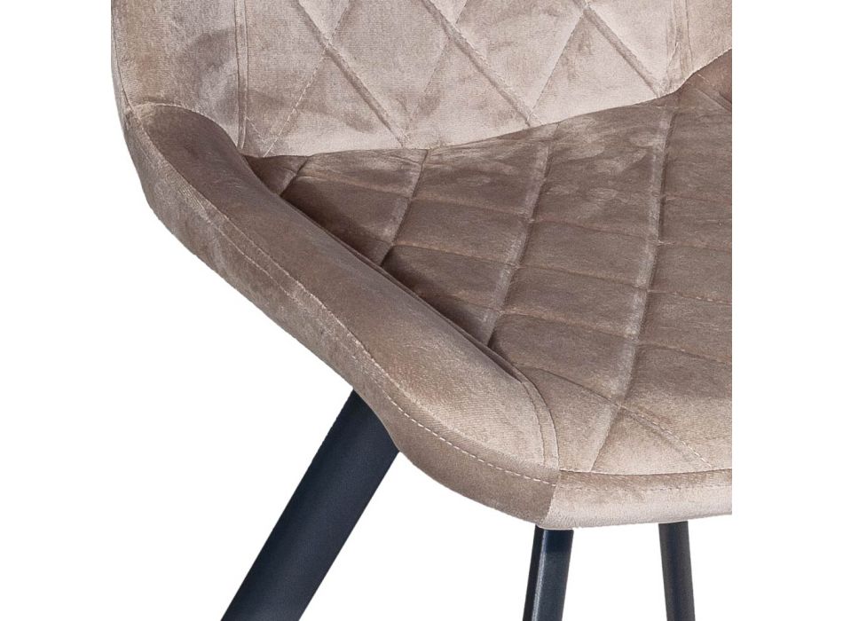 Kovová židle a sametový sedák Made in Italy - Corazon Viadurini
