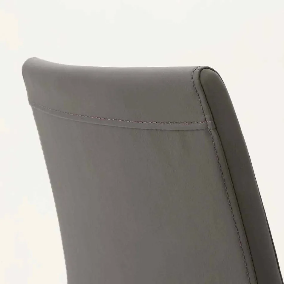 Kovová židle Caserta potažená ekokůží, moderní design Viadurini