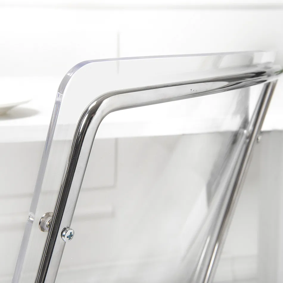 Židle z průhledného plexiskla a železa Made in Italy 2 kusy - Charlotte Viadurini