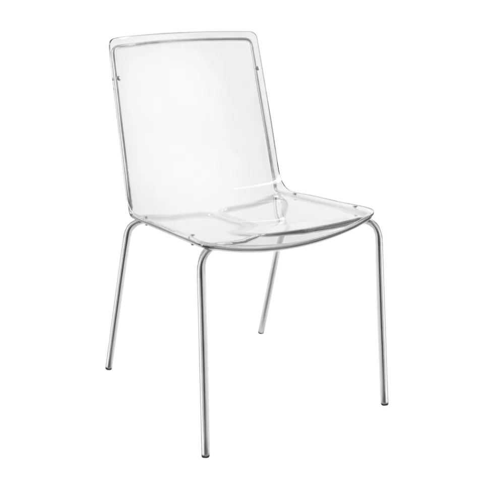 Židle z průhledného plexiskla a železa Made in Italy 2 kusy - Charlotte Viadurini