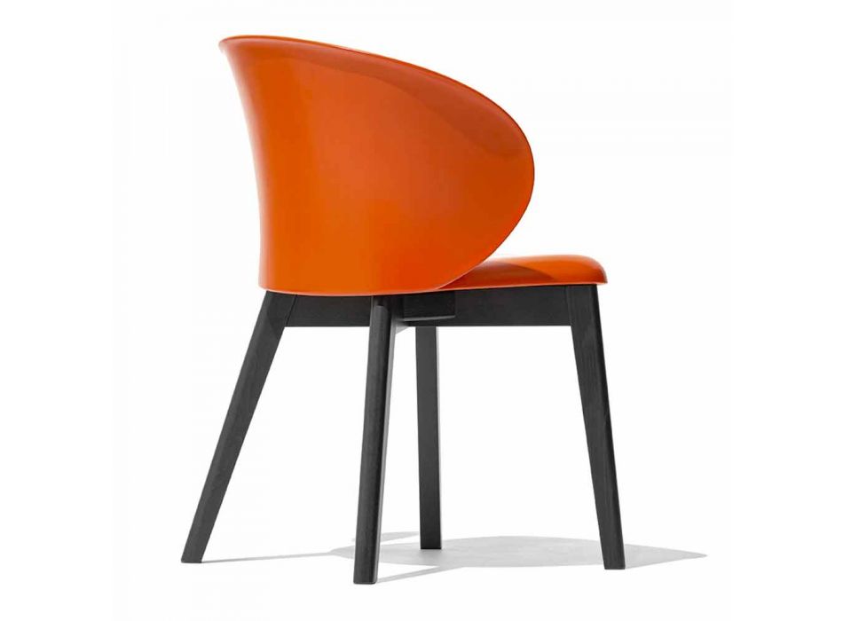 Polypropylenová a buková židle vyrobená v Itálii, 2 kusy - Connubia Tuka Viadurini