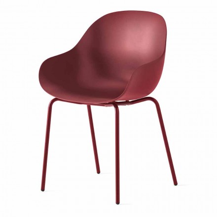 Polypropylenová a kovová židle vyrobená v Itálii 2 kusy - Akademie Connubia Viadurini