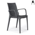 Pletená židle z technopolymeru Made in Italy 4 kusy - Erminia Viadurini