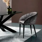 Látková židle s ocelovou konstrukcí Made in Italy 4 kusy - Tagata Viadurini