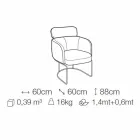 Látková židle s luxusní černou kovovou strukturou vyrobená v Itálii - kakao Viadurini