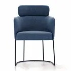 Látková židle s luxusní černou kovovou strukturou vyrobená v Itálii - kakao Viadurini