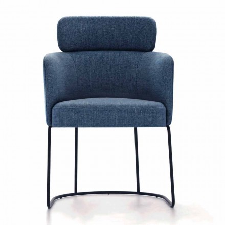 Látková židle s luxusní černou kovovou strukturou vyrobená v Itálii - kakao Viadurini