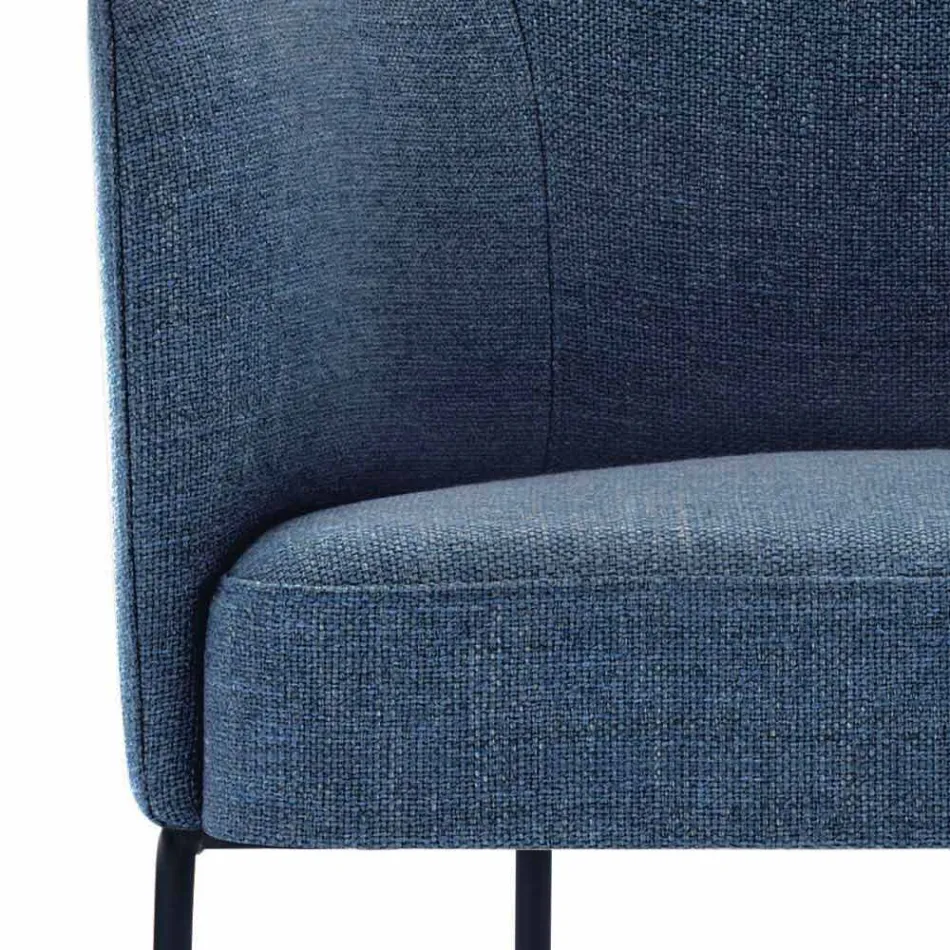 Látková židle s luxusní černou kovovou strukturou vyrobená v Itálii - kakao Viadurini