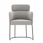 Látková židle s luxusní černou kovovou strukturou vyrobená v Itálii - kakao Viadurini