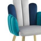 Židle z šedé, zelené a modré látky se sametovým efektem - meloun Viadurini