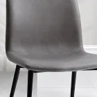 Židle z tkaniny s efektem kůže a kovových nohou Made in Italy - Amane Viadurini