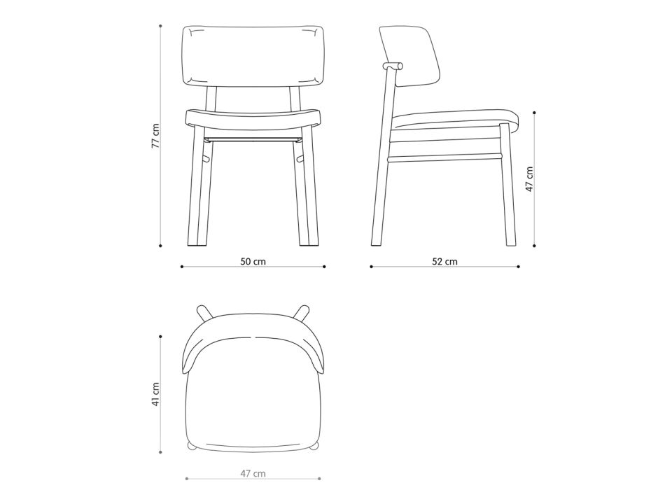 Sametová židle s malovanou jasanovou základnou Made in Italy, 2 kusy - Aljaška Viadurini