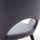 Sametová židle s černým kovem a saténovými mosaznými nohami, 4 kusy - Sibea Viadurini