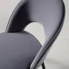 Sametová židle s černým kovem a saténovými mosaznými nohami, 4 kusy - Sibea Viadurini