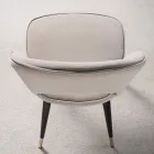 Sametová židle s černým kovem a saténovými mosaznými nohami, 4 kusy - Sibea Viadurini