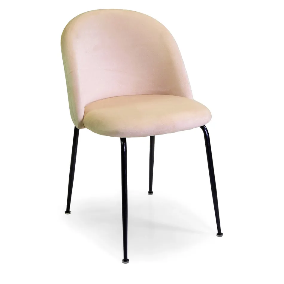 Sametové křeslo a kovový rám v různých povrchových úpravách - Penna Viadurini