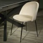 Sametové křeslo a kovový rám v různých povrchových úpravách - Penna Viadurini